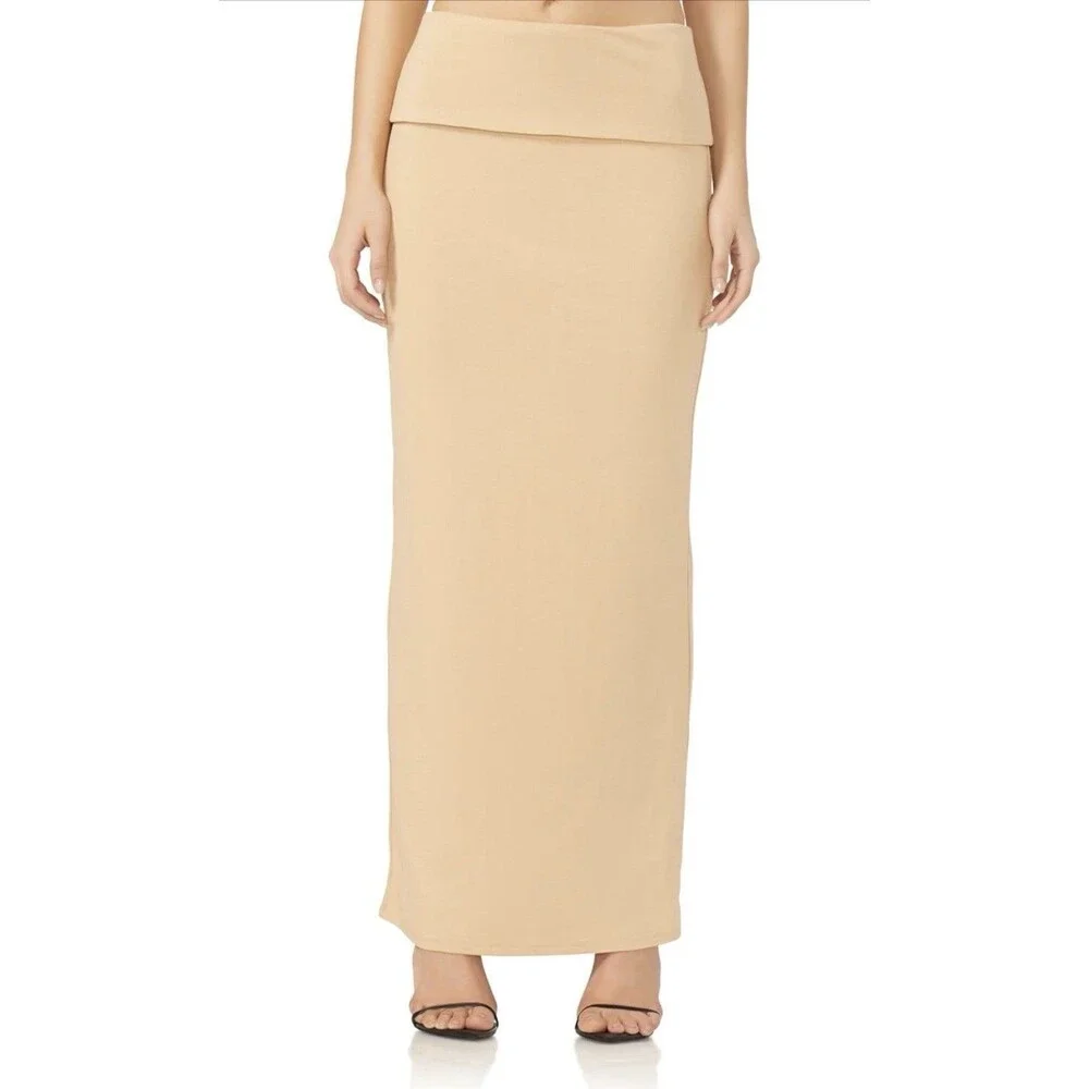 AFRM Women's Esin Soft Foldover High Waist Long Maxi Skirt